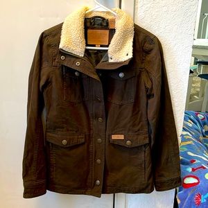 Jacket with wool-like collar. Brand new without tags.